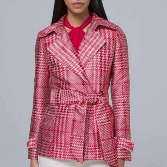 NWT WHBM Red Houndstooth Jacket Tie Belt - Picture 5 of 13